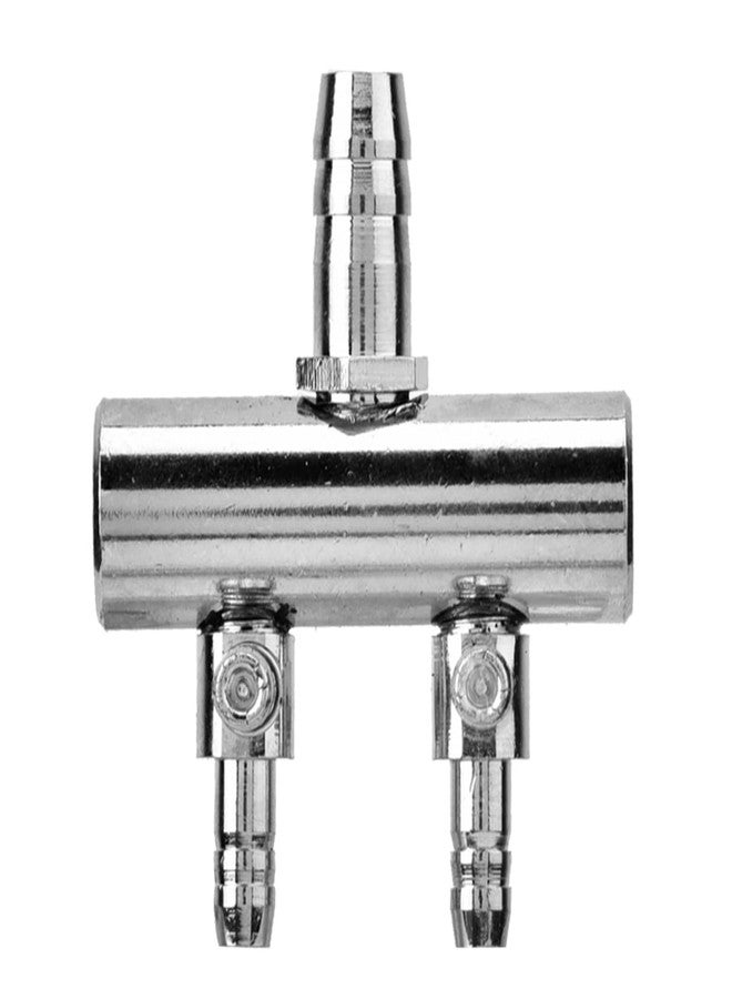 Kodrily Aquarium Air Valve, Air Splitter Aquarium Tubing Connectors, Steel Aquarium Air Pump Accessories, Aquarium Aalve Aplitter for Fish Tank Air Pumps (8 to 4mm Two-Hole Splitter Head) - Image 1